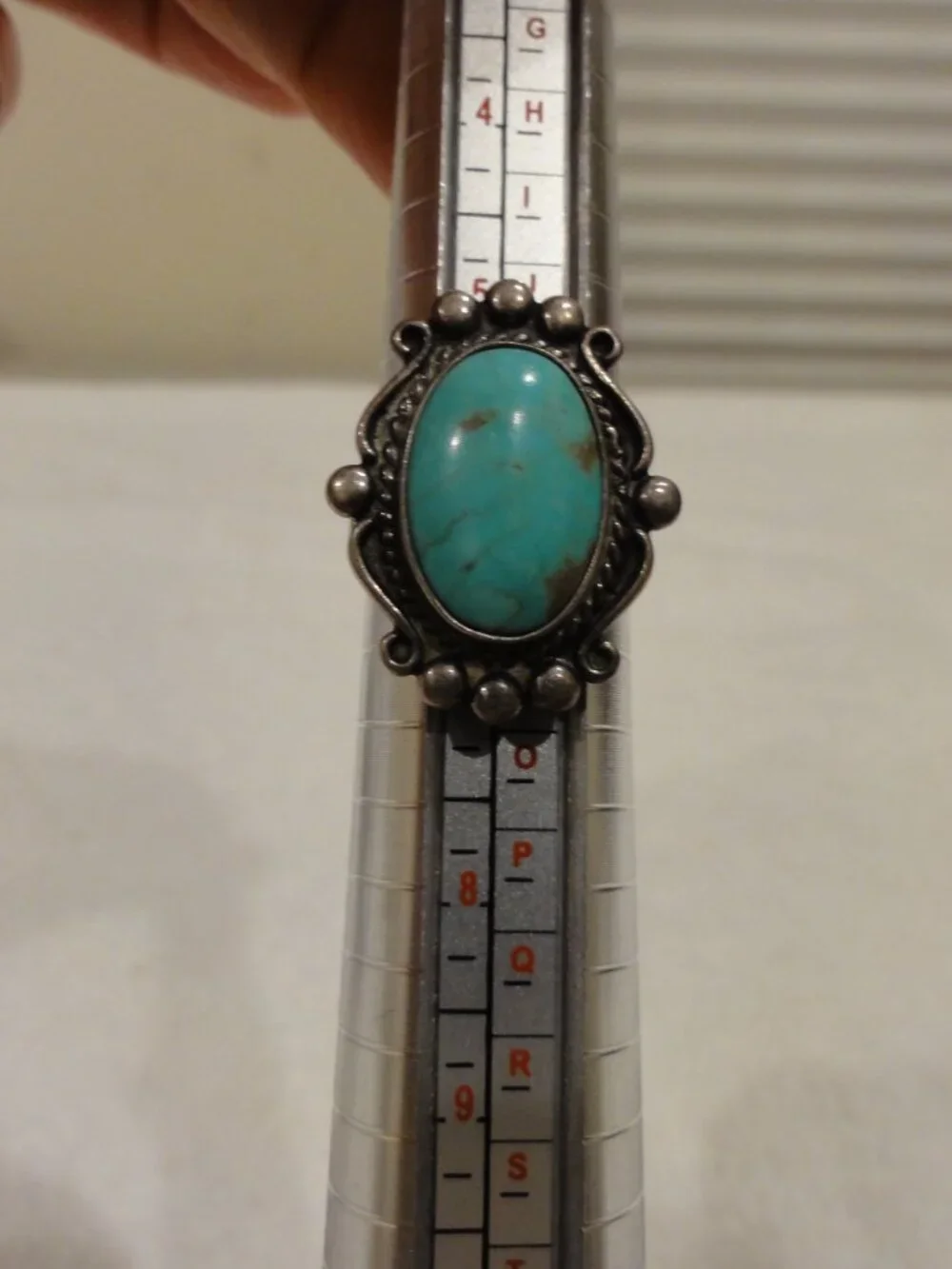 Vintage Bell Trading Post Sterling Silver Turquoise Ring Size 6.25